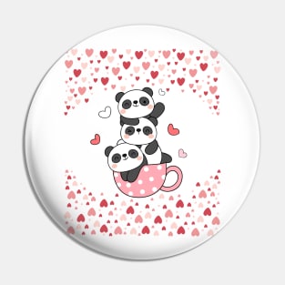 Teddy family valentine Pin