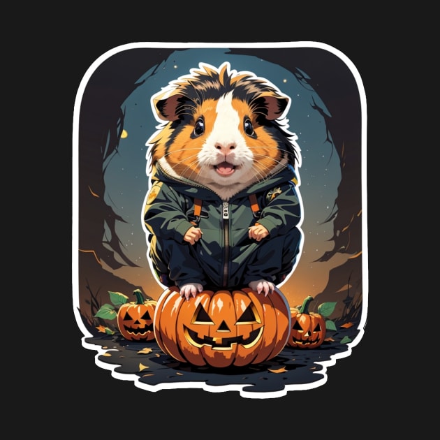 cute guinea pig with pumpkins by Majkel&Majkel