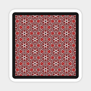 Pattern in red black white Magnet