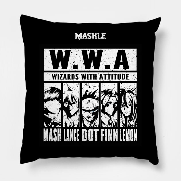 MASHLE: MAGIC AND MUSCLES (W.W.A. WIZARDS WITH ATTITUDE) GRUNGE STYLE Pillow by FunGangStore