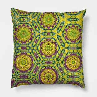 Transitional Star and Hex Pattern in Yellow and Purple Colors - WelshDesignsTP004 Pillow