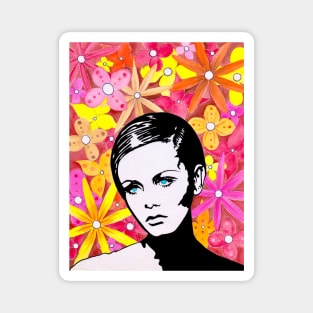 Twiggy 60s Retro Pop Art Magnet