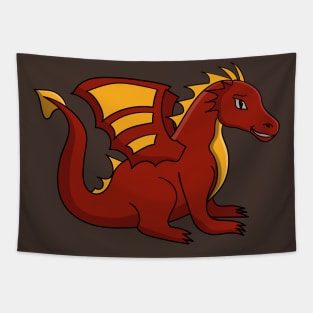 red orange dragon cartoon Tapestry