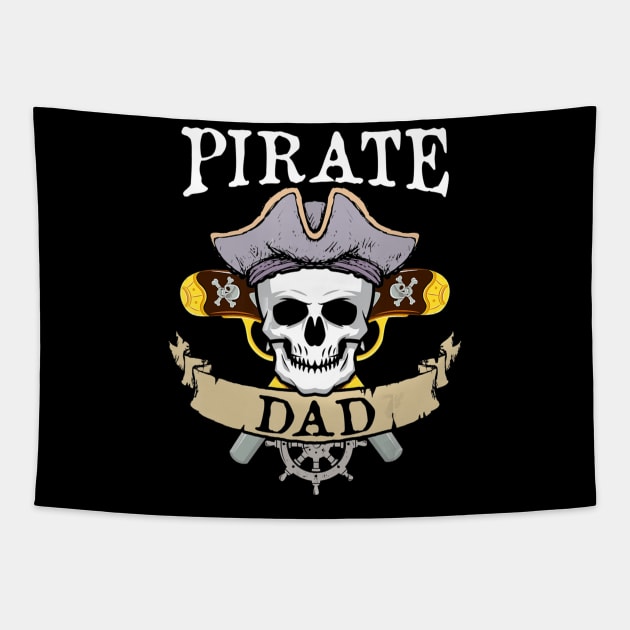 Pirate Dad Halloween Matching Family Costume Gift Tapestry by williamarmin