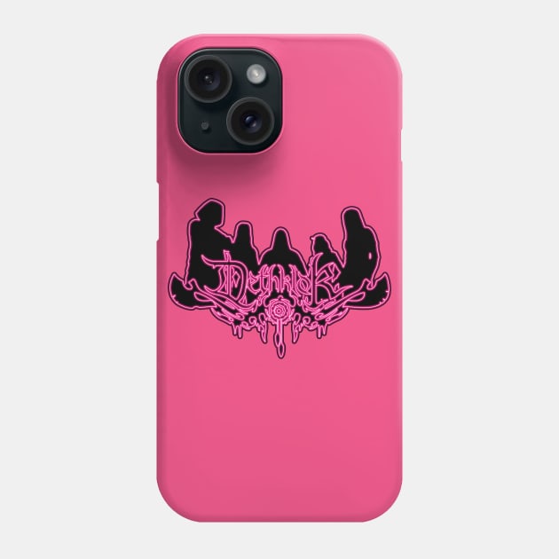 Pink Neon Sign Metalocalypse Logo Phone Case by gkillerb