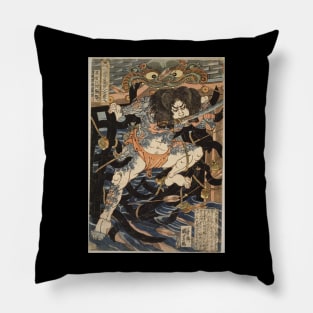 Classic Japanese Tattoo Warrior Pillow