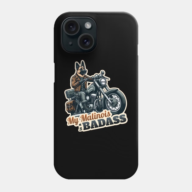 Belgian Malinois Biker Phone Case by k9-tee