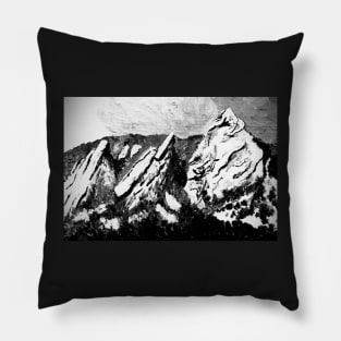 Flatiron Mountains Colorado Pillow