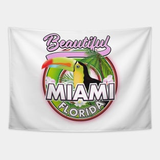 Beautiful Miami Florida travel logo Tapestry