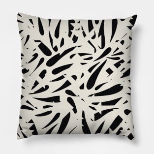 Bamboo Leaves in Black and Ivory / Ink Mood Pillow