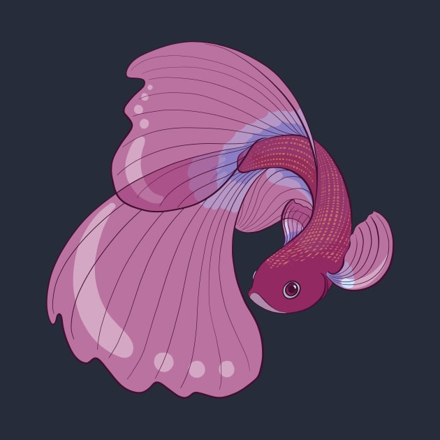 Purple Haze Betta Fish by Inklings of Grace