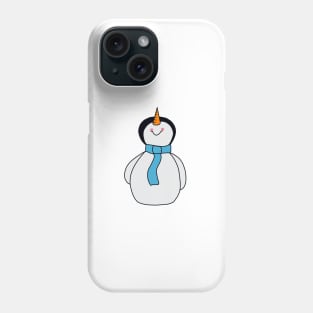 Blue Scarf Snowman Phone Case