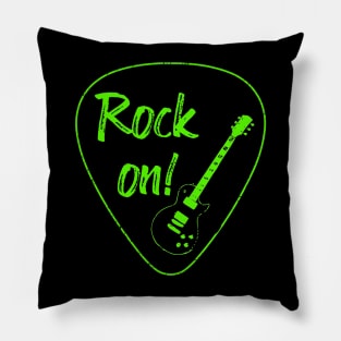 Rock on guitar pick Pillow