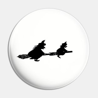 halloween black witches on broomsticks spooky Pin