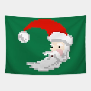 Vintage Retro Santa Claus Pixel Art for Christmas Tapestry