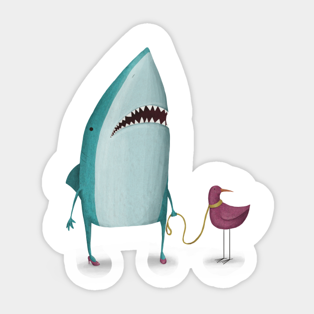 Shark and friend - Shark - Sticker