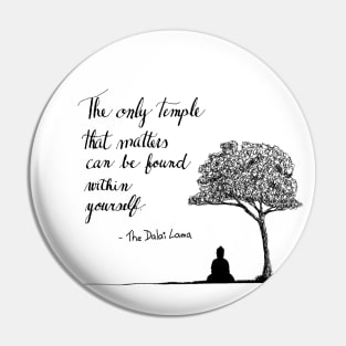 Hand Drawn Buddha with quote Pin