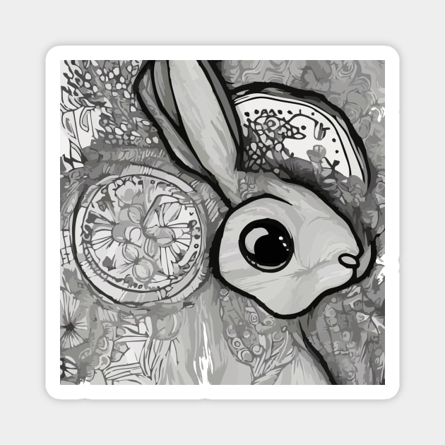 Rabbit with the flowers Magnet by Evgeniya