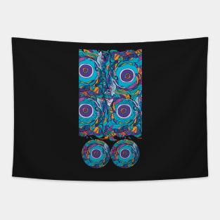 Psychedelic illustration of magic and protective evil eye Tapestry