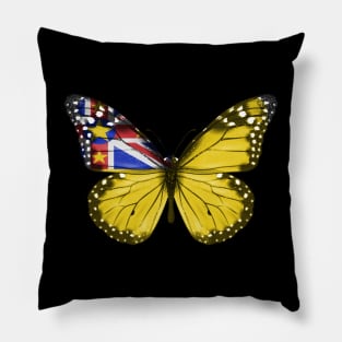 Niuean Flag  Butterfly - Gift for Niuean From Niue Pillow