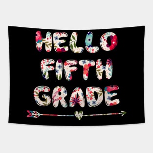 Floral Hello Fifth 5th grade team teacher student Tapestry