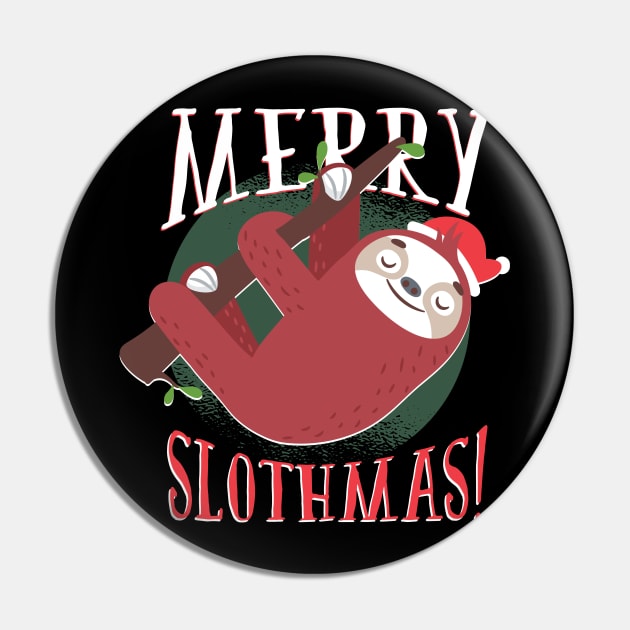 Merry Slothmas Pin by madeinchorley