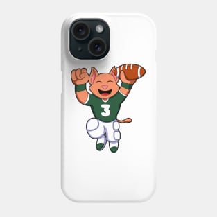 Cat at Sports with Football & Jersey Phone Case