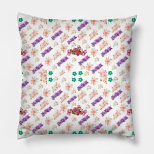 Blooming summer flowers seamless pattern Pillow