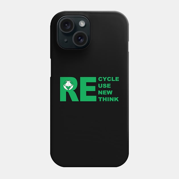 Recycle Reuse Renew Rethink Crisis Environmental Activism Phone Case by Vixel Art