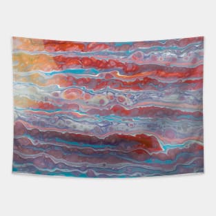 sunset acrylic fluid art Tapestry