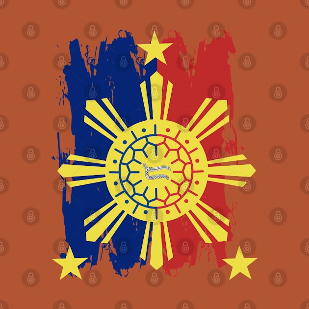 Philippine Flag / 3 Stars & Sun / Baybayin - DA / RA by Pirma Pinas