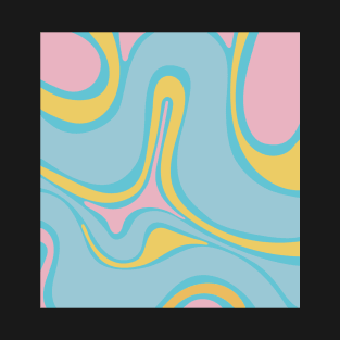 Retro Swirl - Pink, Yellow, Blue T-Shirt