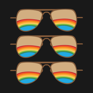 Triple Rainbow Sunglasses Illustration T-Shirt