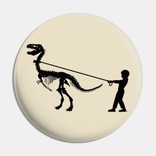 Fossil dinosaur and little boy Pin