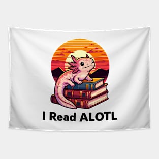 Kawaii Axolotl Book Lover Gifts Tapestry