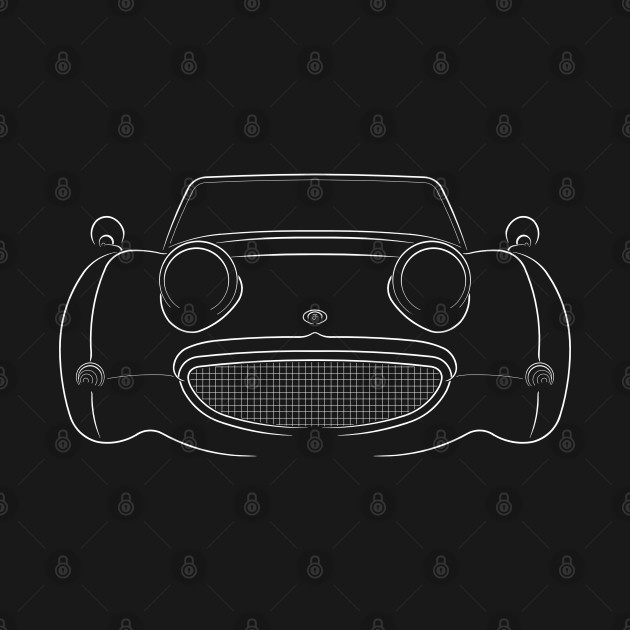 Front/profile - Austin Healey Sprite Mark 1 - stencil, white by mal_photography
