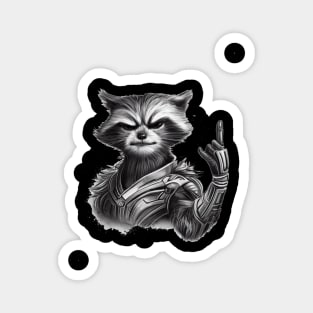 Rocket Raccoon Rock Sign Magnet