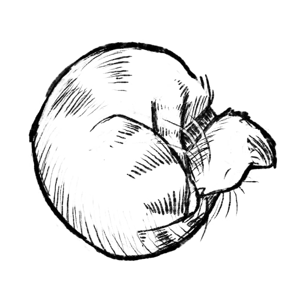 Curled Up Kitty by Jason's Doodles