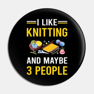 3 People Knitting Knit Knitter Pin