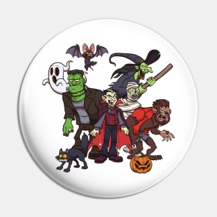 Classic Halloween Characters Pin