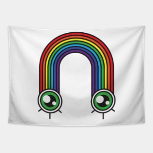 rainbow with eyes Tapestry