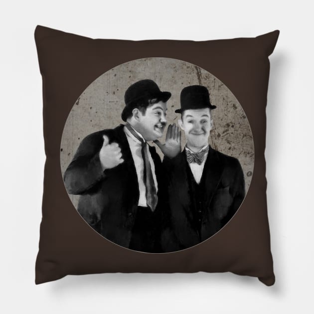 laurel and hardy classic comedy Pillow by chokiBrownies