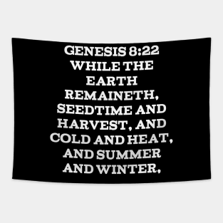 Genesis 8:22 King James Version (KJV) Bible Verse Typography Tapestry