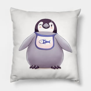 Penguin Ready For Fish (Plain) Pillow