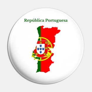 Portugal Map Flag Pin