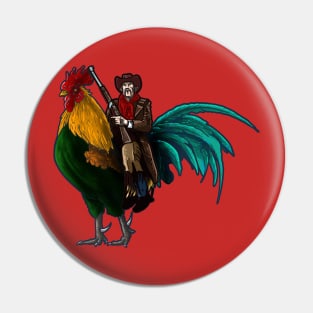 Cowboy on a Rooster Pin