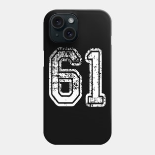 Number 61 Grungy in white Phone Case