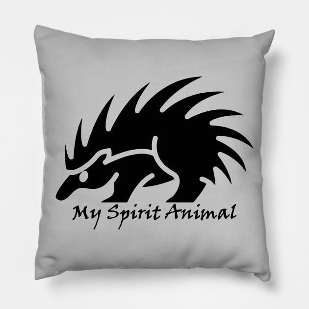 My Spirit Animal Is A Porcupine Pillow by VintageArtwork