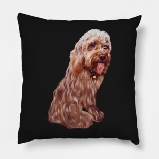 Licking tongue Cavapoo Cavoodle puppy - cute cavalier king charles spaniel Pillow