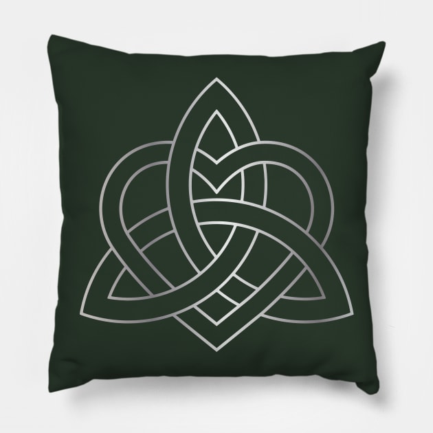 Celtic Trinity Knot. Celtic Triquetra with heart. Pillow by tatadonets